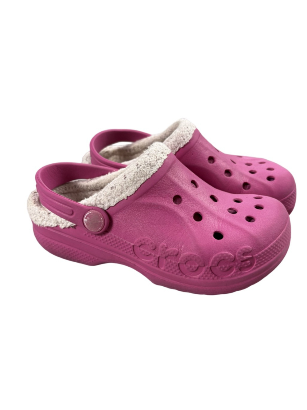 Kids Crocs Classic Lined Clogs Pink Fleece Winter Shoes C12 C13